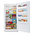 Upright Freezer/Refrigerator Convertible, 2-in-1 Appliance, Home, Dorm, and Garage Ready Fridge/Freezer Storage for Fresh or Frozen Food and Drinks, Wire Shelves and Drawer White (RUF-17C)
