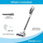 BLACK+DECKER POWERSERIES+ 16V MAX Cordless Stick Vacuum, Multi-Surface, with LED Floor Lights and Crevice Tool, 40 Minute Run-Time, BHFEA420J