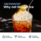 EUHOMY 34.5 lbs Nugget Ice Maker Portable Countertop, Ice Maker Machine with Self Cleaning