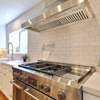 Akicon 48 Inch Range Hood Insert, Stainless Steel 8" Ducted Insert/Built-in Kitchen Vent Hood with 1200 CFM Suction, Dimmable LED Lights and Dishwasher Safe Filters, 4 Speed-Cool White