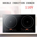 2400W 110V Electric 2-Burners Built in Dual Induction Cooking Cooker Cooktop Countertop
