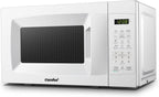 Countertop Microwave with Sound On/Off, Eco Mode, and Convenient One-Touch Button, 0.7 Cubic Foot, White