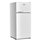 Canddidliike 2 Doors Cold-rolled Sheet Compact Refrigerator-White, Fridge with Freezer, Fridge, Adjustable Thermostat