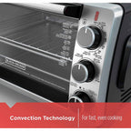 BLACK+DECKER 6-Slice Toaster Oven, Black, TO1950SBD