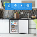 Giantex Compact Upright Freezer, Mechanical Control Freezer w/7 Grade Adjustable Thermostat