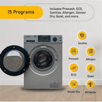 Pemberly Row Pet Compact 110V Vented/Ventless 15 lbs Combo Washer Dryer Silver