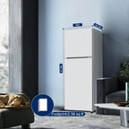 Kcpolre 4.8 Cu.ft Refrigerator with Freezer, 2-Door RV Fridge with Adjustable Thermostat, Compact Refrigerator with Freezer for Home, Kichen, Apartment, Office, Silver