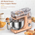 LINKChef Stand Mixer, 5.3QT 800W 6+P Speeds with Whisk, Dough Hook and Beater (White)