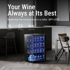 Yeego Wine Refrigerator Cooler, 34 Bottle Small Wine Fridge, Mini Freestanding Wine Cellars for Home, Office