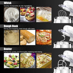 Costway 6.3 QT Tilt-Head Food Stand Mixer 6 Speed 660W wIth Dough Hook, Whisk & Beater Black
