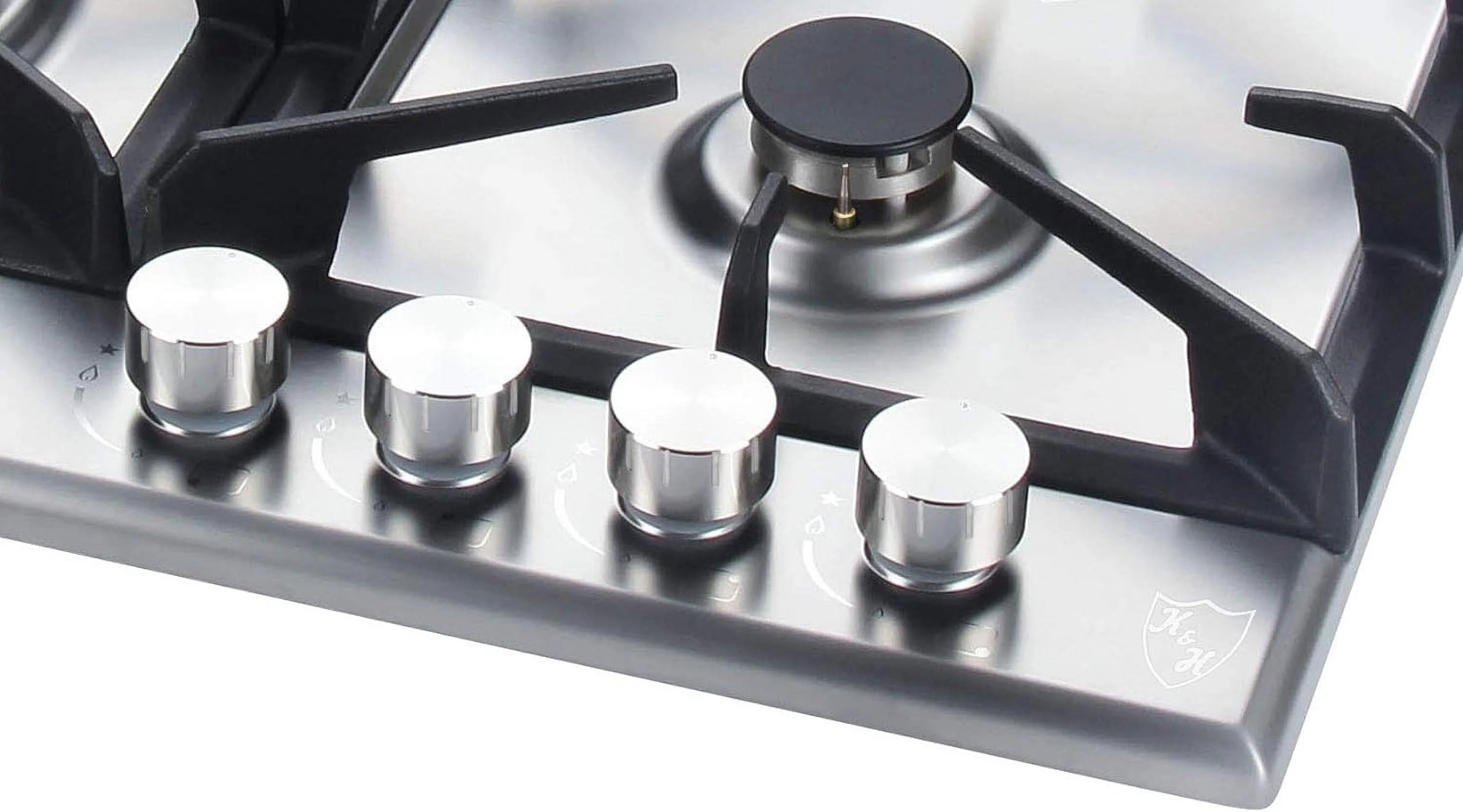 K&H 4 Burner 24 Inch Built-in LPG Gas Stove Top Stainless Steel Surface Cast Iron Cooktop UL / ETL Certified 4-24-SSW-LPG