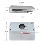 Pacific Trusteam Under Cabinet Hood SC8830BS Bundle with Pacific SUS304 Deflector Board��