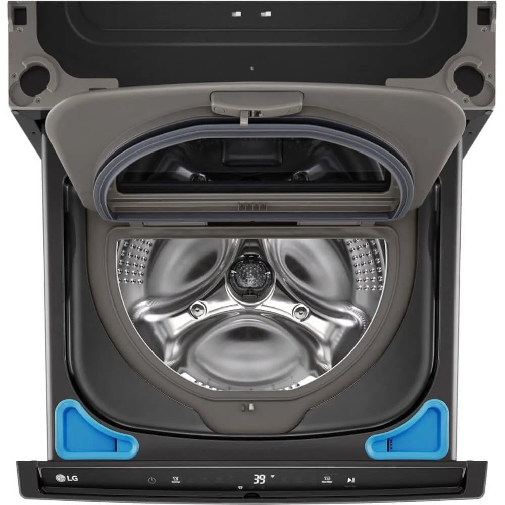 LG WD300CB 1.0 Cu. Ft. SideKick Black Steel Top Load HE Pedestal Washer
