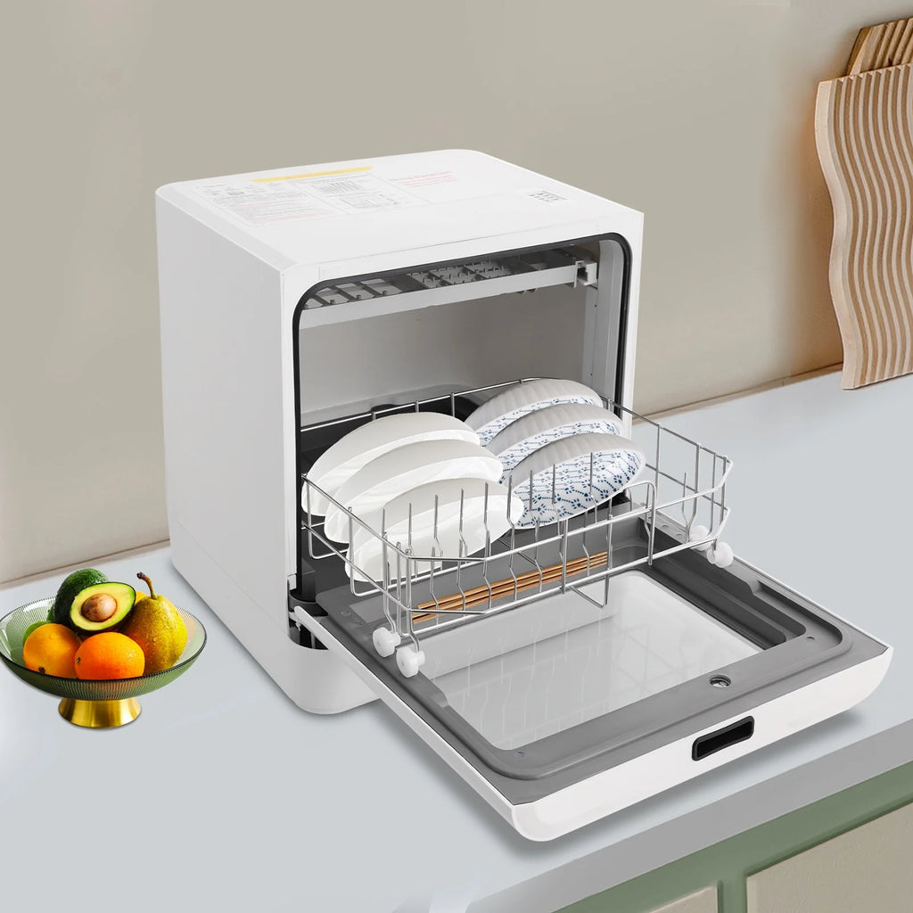 White Portable Mini Dishwasher, Countertop Dishwasher, Household Mini Dishwasher for Homes, Apartments