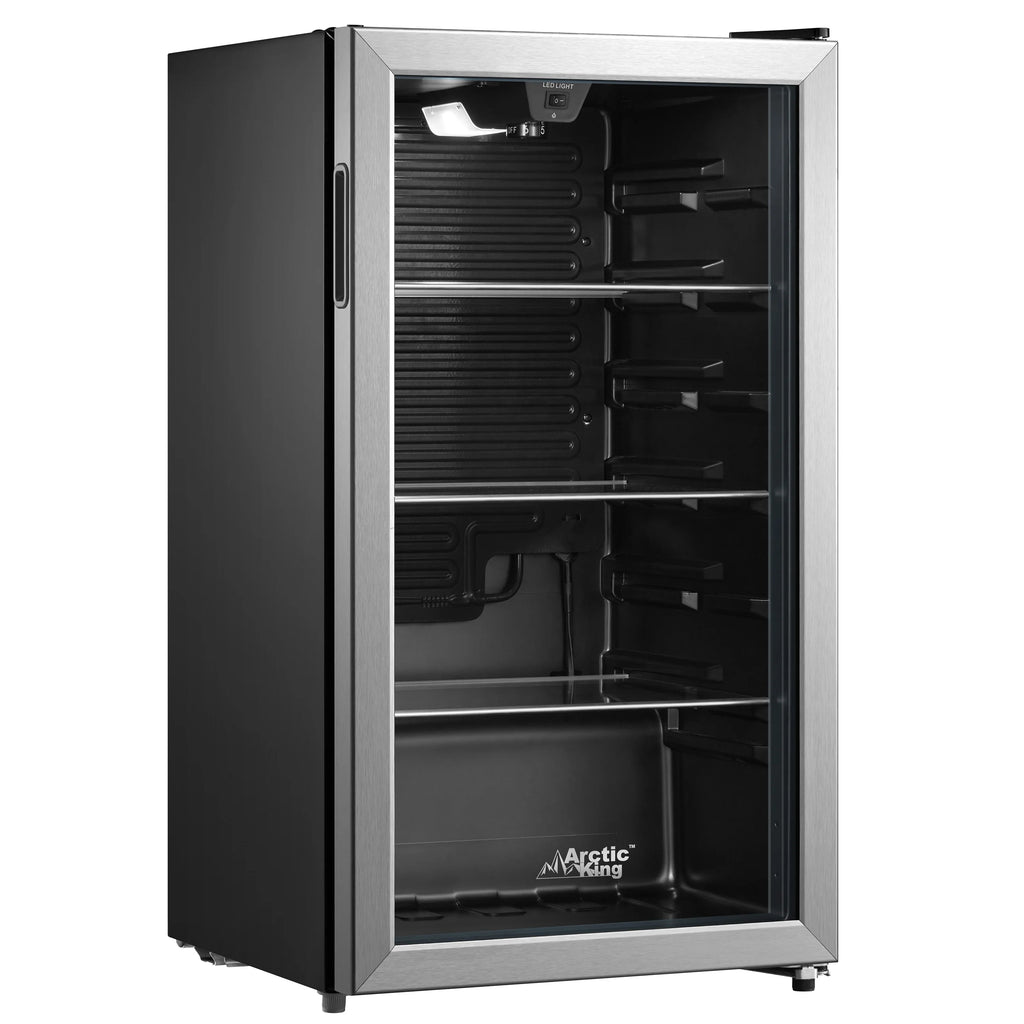 Arctic King 115-Can Beverage Fridge & Cooler, Stainless Steel Look, ARV115B1AST