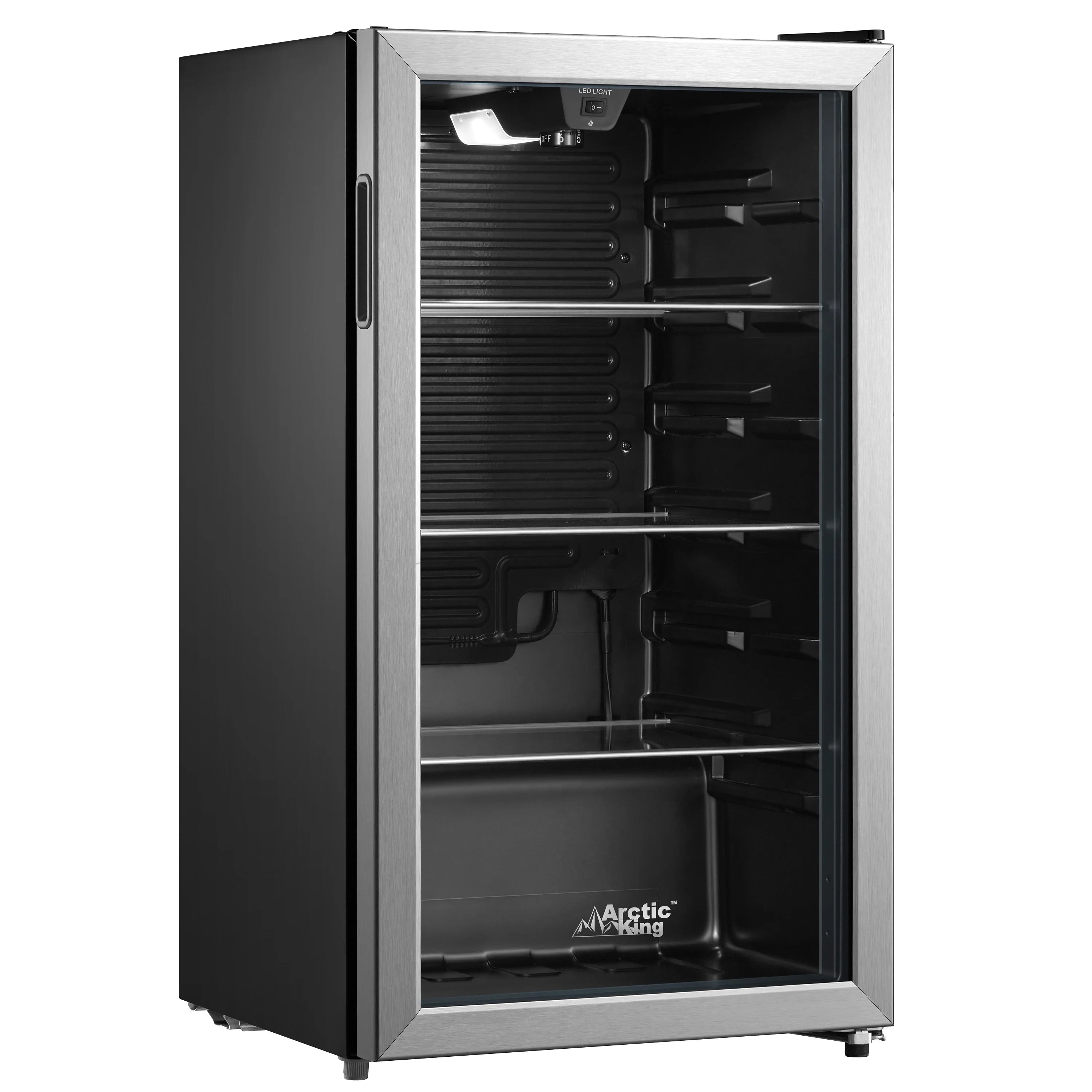 Arctic King 115-Can Beverage Fridge & Cooler, Stainless Steel Look, ARV115B1AST
