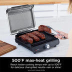 Restored Ninja GR100 Sizzle Smokeless Indoor GrillBundle with 2 Year Enhanced Protection Pack (Refurbished)