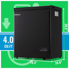 DEMULLER 4.0 Cu. ft Chest Freezer Small Freezer with Top Open Door Freestanding Black