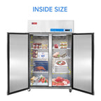 Westlake Commercial Reach In Upright Freezer WK-48F Double Solid Door Stainless Steel 36 Cu. Ft
