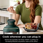 Ninja Crispi 5-in-1 Portable Glass Air Fryer Cooking System FN103BF, British Racing Green with Soft Gold Trim, 1500W, New