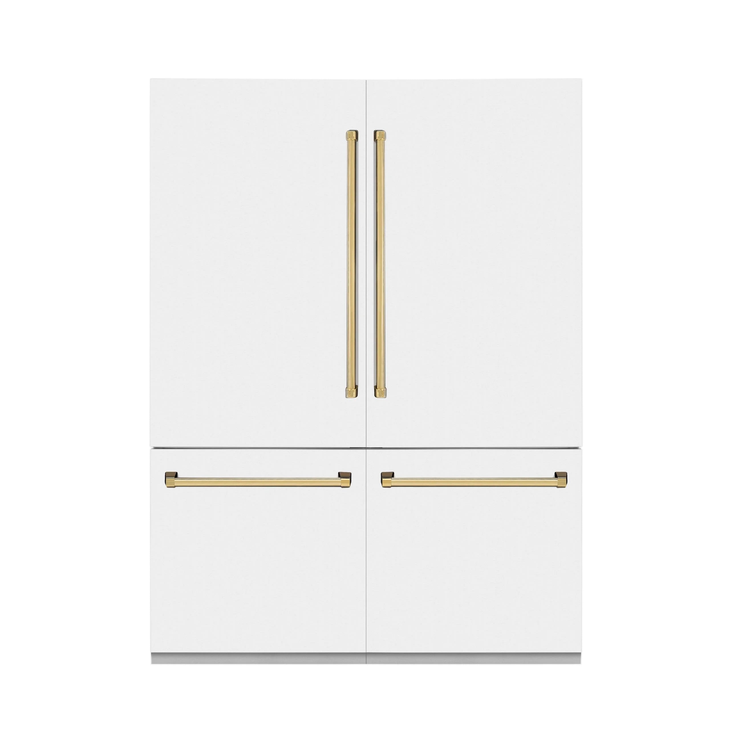 ZLINE Autograph Edition Refrigerator, White Matte & Gold