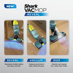 Shark VACMOP Reveal Cordless Hard Floor Cleaner, Vacuum and Spray Mop, 4 Disposable Pads, 12oz Pet Multi-surface Cleaning Solution, VM401