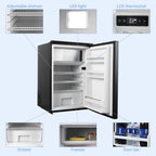 Smad 3.8 Cu ft 12/24V RV Refrigerator 110L DC Compact Portable Fridge with Freezer