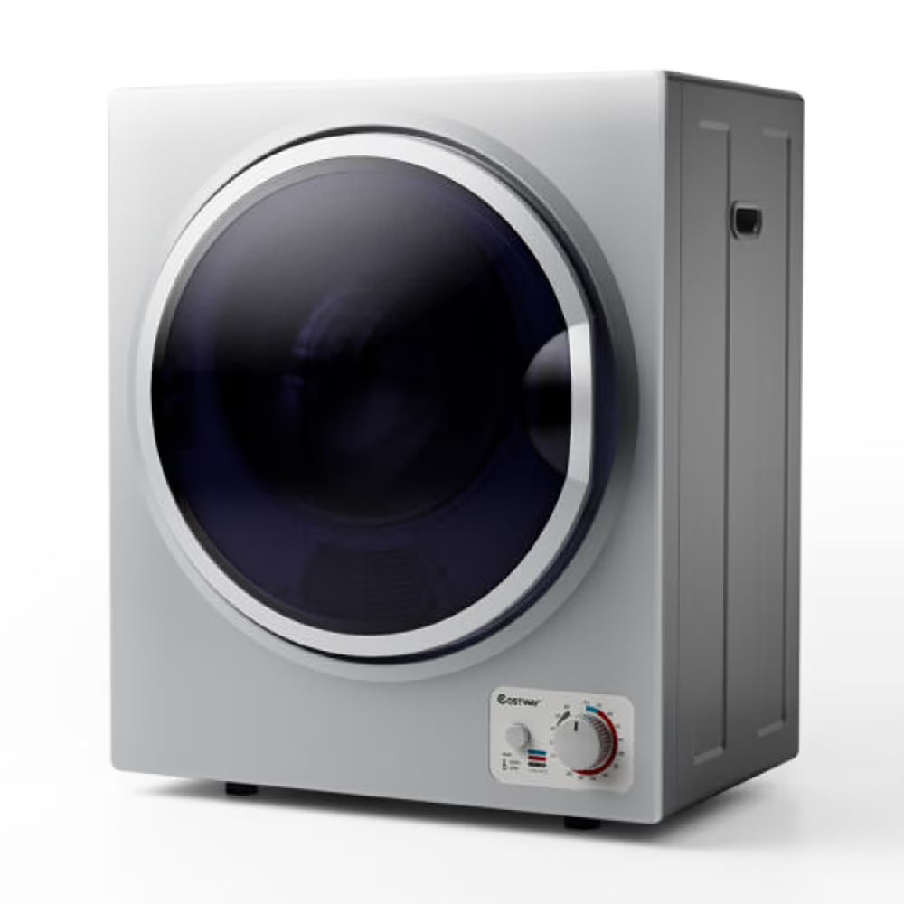 GVN Dryer, Drying Machines,1.5 Cu .ft Clothes Dryer with with Stainless Steel Wall Mount-Gray
