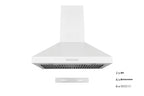 Hauslane WM-530  30-inch Wall Mount Range Hood, Matte White, Strong Suction, Stainless Steel Baffle Filters, LED Lamps