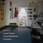Smad 13.8 Cu ft Refrigerator White Freestanding Upright Counter Depth Freezer Garage Ready