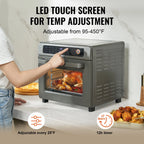 KFFKFF 12-IN-1 1700W Air Fryer Toaster Oven 25L Stainless Steel Convection Oven