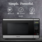Farberware FMGZ09BKA 0.9 Cu. Ft. Microwave Oven, 900W, Digital Control, LED Display, 6 Cooking Presets, Black