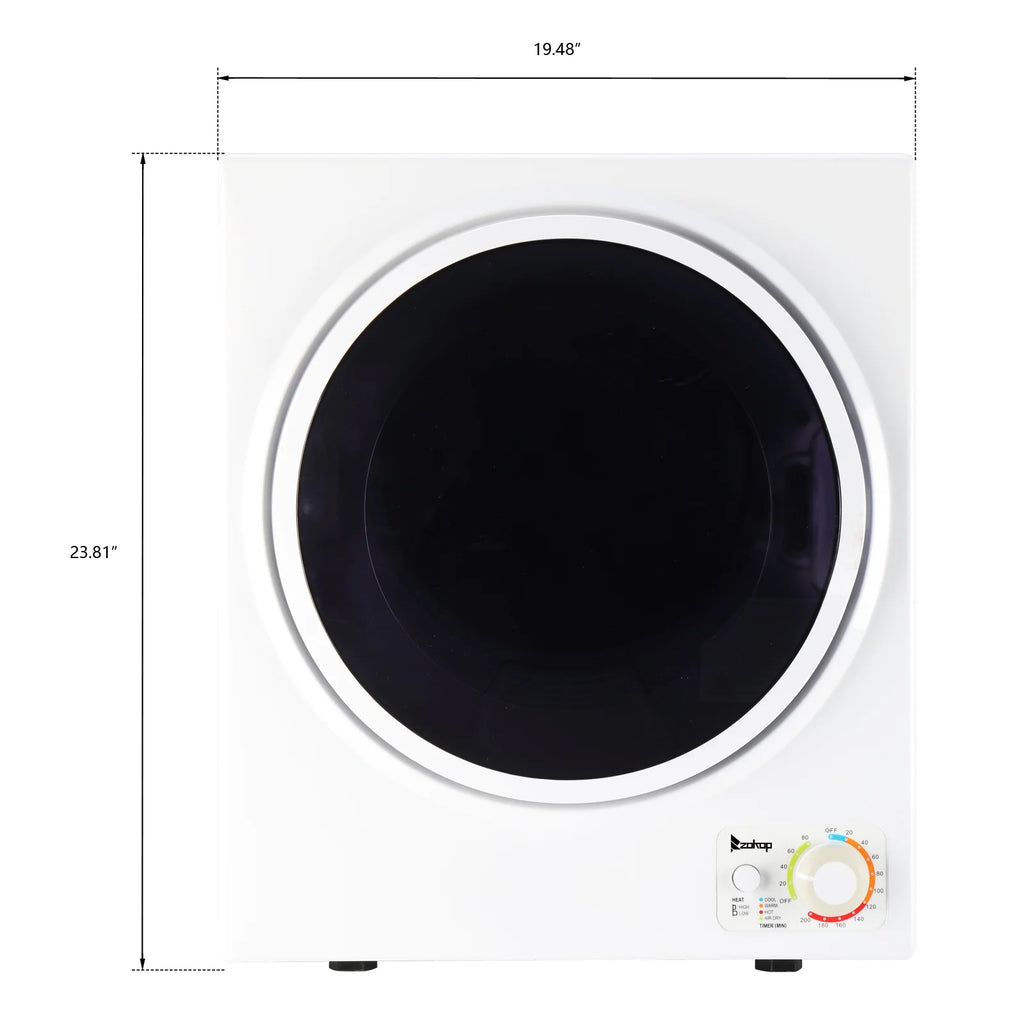 GYM25-78 Compact Portable Household clothes Dryer 1.6cuft with Stainless Steel Drum Black and White 120V MECHANICAL Control ETL Certification