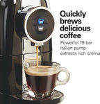 Hamilton Beach Espresso Maker, Compatible with Nespresso??* original capsules, Black with Chrome Accents, 40726