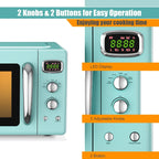 Costway 0.9Cu.ft. Retro Countertop Compact Microwave Oven 900W 8 Cooking Settings White