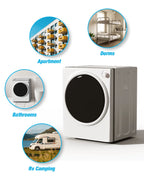 TABU Washer and Dryer Set, 19LBS Fully Automatic Washing Machine & 8.8LBS Clothes Dryer (White&White)