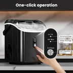 Auseo Nugget Ice Maker Countertop,  Ready in 6 Mins ,35Lbs Each  day with Self-Cleaning,Portable Sonic  Ice Machine  for Home/Office/Bar, Black