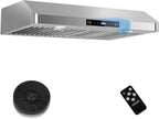Under Cabinet Range Hood 30 inch,Stainless Steel Ducted/Ductless Range Hood with Touch/Gesture/Remote Control,700CFM & 3-Speed Kitchen Stove Vent Hood,Baffle Filters,3 Air Vents