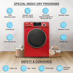 Equator All-in-One Washer Dryer VENTLESS/VENTED PET cycle 1.62cf/15lbs 110V in Merlot