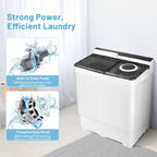 Canddidliike 26 Pound Portable Semi-automatic Washing Machine with Built-in Drain Pump-Gray, Timer Control, Compact Laundry Washer for RV, Apartments and Dorms