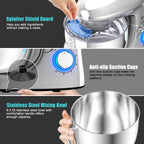 Costway 6.3 QT Tilt-Head Food Stand Mixer 6 Speed 660W wIth Dough Hook, Whisk & Beater Black