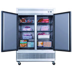 D55F 2-Door Commercial Freezer in Stainless Steel