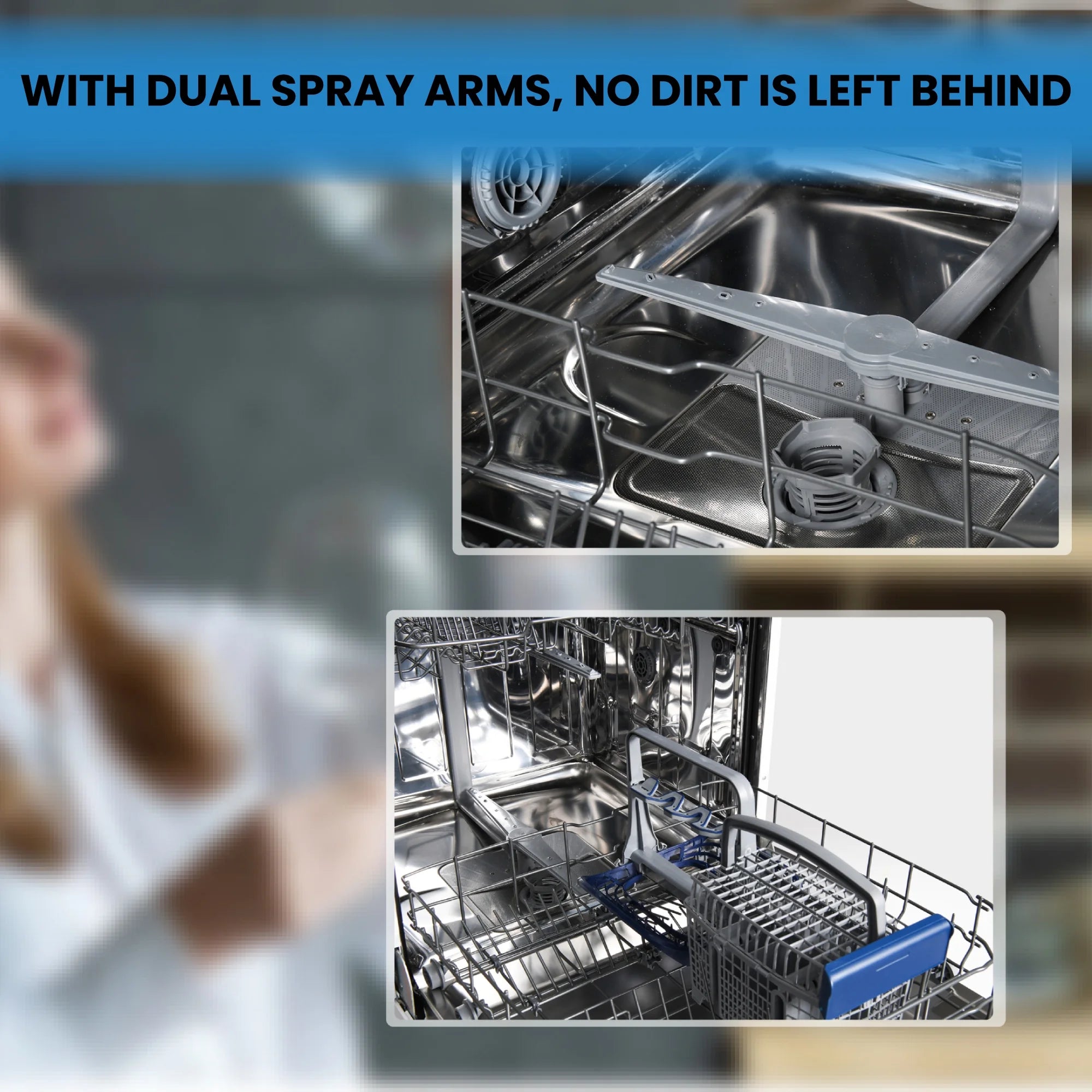 Equator 24" Built in 14 place Dishwasher in Stainless Energy Star Certfied, Quiet Operation and Advanced Santization