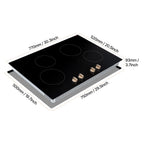KFFKFF Induction Stove, 6600W 5 Burner Built-in Electric Cooktops, with Knob Control, 12 Heat Settings, Glass Top, Automatic Power Off