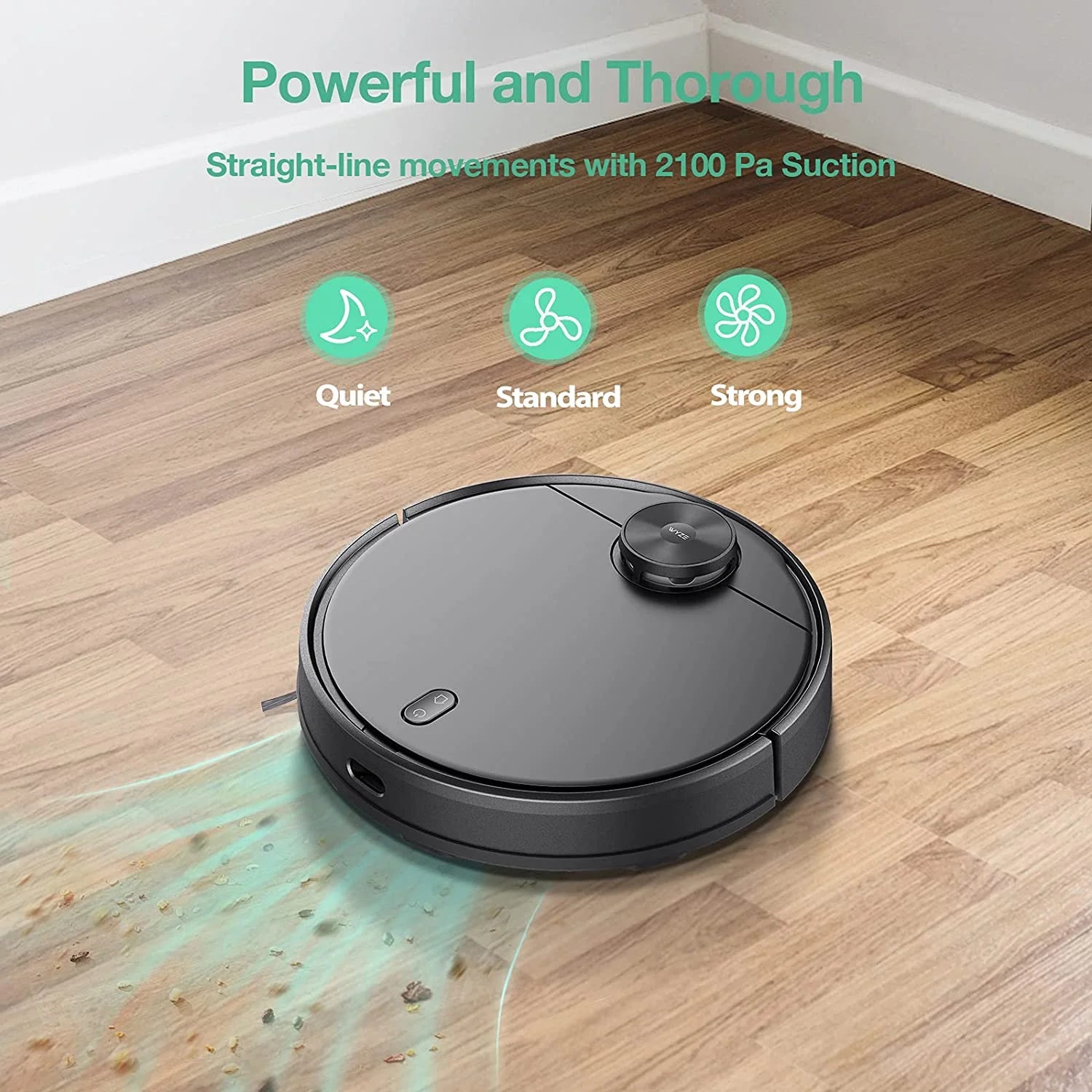 Wyze Wi-Fi Connected Robotic Vacuum with LiDAR Room Mapping, Ideal for Pet Hair, Hard Floors and Carpets