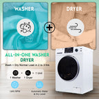Equator Combination Washer Dryer Ventless/Vented Pet cycle 1.62cf/15lbs 110V with Adjustable legs
