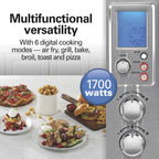 Hamilton Beach 6-in-1 Air Fryer Toaster Oven Combo & Electric Indoor Grill with Sure Crisp Technology, Stainless Steel