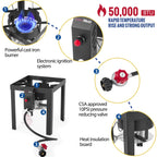 OuterMust 30Qt.?Outdoor Turkey Fryer with Basket and 11 Qt. Fish Fryer, 50,000 BTU Propane Aluminum Deep Turkey Fryer Kit