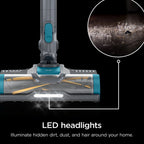 Shark Pet Pro Bagless Cordless Stick Vacuum, Carpets and Hardfloors, Powerfins Brushroll, No Hair Wrap, Up to 40 Min Runtime, XL Dust Cup, IZ240 Teal