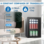 Compact 20 Can Beverage Fridge with Glass Door, 0.9 Cubic Foot Under Counter Cooler with Digital Display